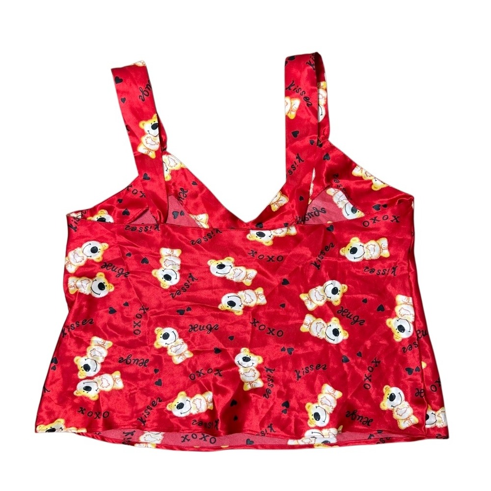 Vintage Edgemont Red Teddy Bear Print Sleeveless Tank Top Womens Size Medium Y2K - Picture 3 of 8
